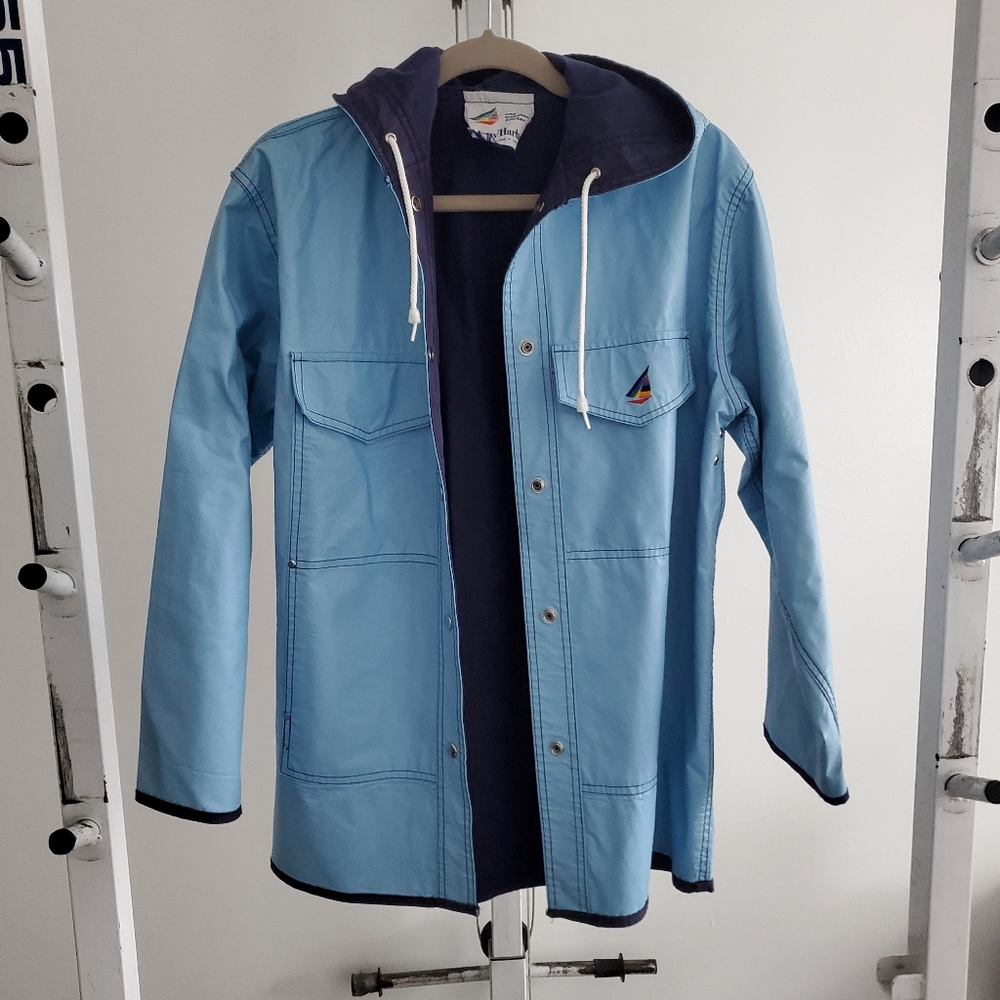 Vintage Misty Harbor Weather Slicker Women's Size M Blue